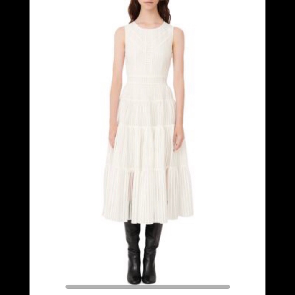 Maje Raya Sheer Pattern Tiered Dress size 36 (fits xs)